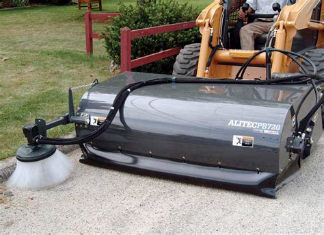 skid steer pickup broom with water pump|power brooms for skid steers.